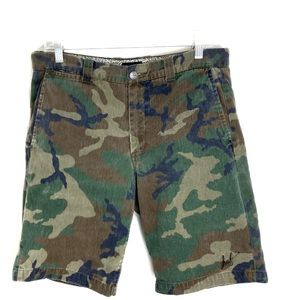 [HUF] Camoflage Military Print Cargo Shorts Camo Cotton size 32
